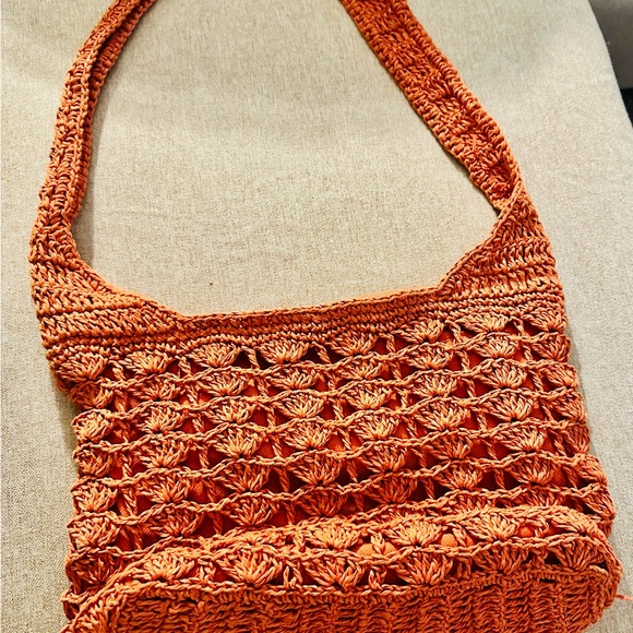 Cappelli Straworld Orange Jeweled Large Beads Shoulder or Handbag Purse 22 X 11” - Picture 4 of 7